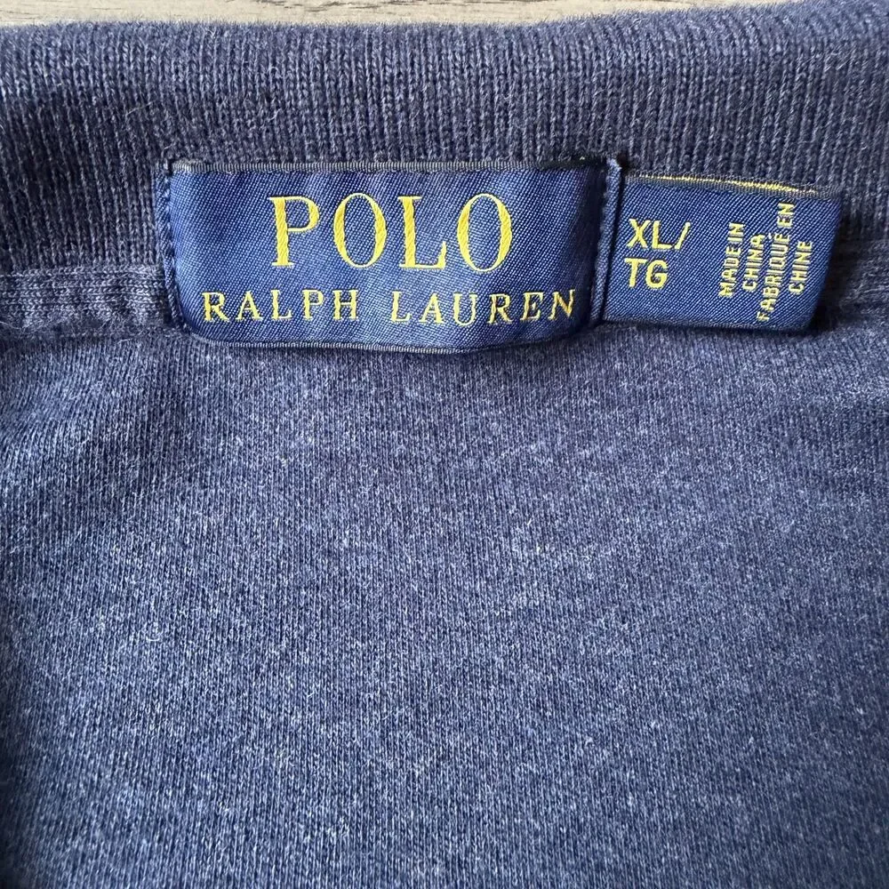 Polo Ralph Lauren Men's Navy Blue Short Sleeve Polo Shirt Green Pony - XL
